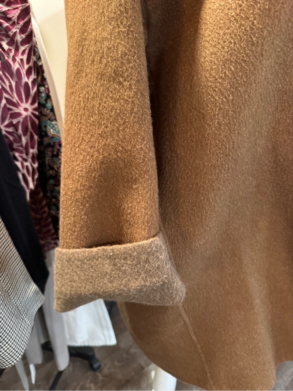 Eileen Fisher Brown Oversized Wool Pea Coat - Picture 5 of 6